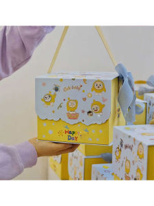Childrens Birthday Gift Cake Ten Years Old Baby Full Moon Birth Gift Box Kindergarten Snack Package Empty Cake Box