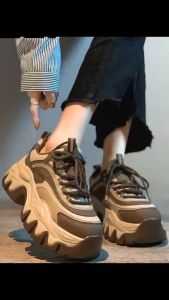 Angelie  (มาใหม่) รองเท้าผ้าใบผู้หญิง รองเท้าแฟชั่นสไตส์เกาาหลีสุดฮิต เสริมส้น7cm พร้อมส่ง NO.B056