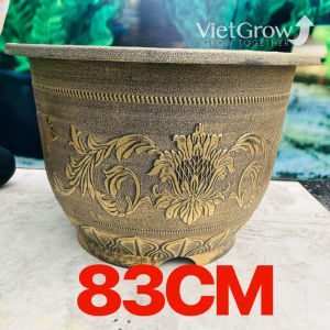 Chậu Nhựa Giả Đồng Hoa Văn Cổ Điển Kích Thước Miệng x Cao x Đáy: 83cm x 46cm x 55cm 153 Lít.