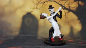 1pc Dancing Skeleton Couple Resin Statue Valentines Day Romantic Atmosphere Decoration Indoor Living Room Bedroom Ornaments