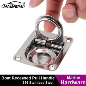 1 2 4 pcs Stainless Steel 316 Locking Pull Ring Recessed Pull Handle 65x55mm Locker Flush Lift Ring for Marine Boatn Yacht