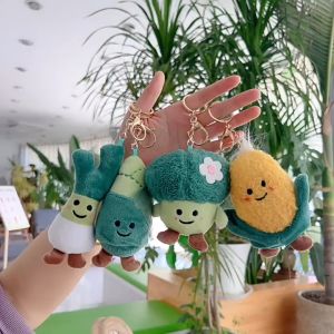 Adorable Vegetable Plush Keychain Pendant - Broccoli Cabbage Corn Bamboo Shoot Spring Onion Plush Toy Birthday Gift Christmas Gift for Kids Mainan Kanak Budak Perempuan Lelaki 创意造型可爱蔬菜公仔小挂件西兰花白菜玉米竹笋大葱毛绒玩具