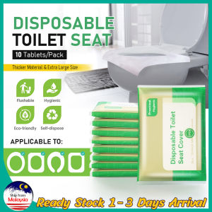10pcs Flushable Disposable Toilet Seat Cover Paper Thickened One Time Toilet Bowl Pad Travel Portable Cover Public Daily Use Anti-Bacterial Hygiene Protective Mat Kertas Perlindungan Tempat Duduk Tandas