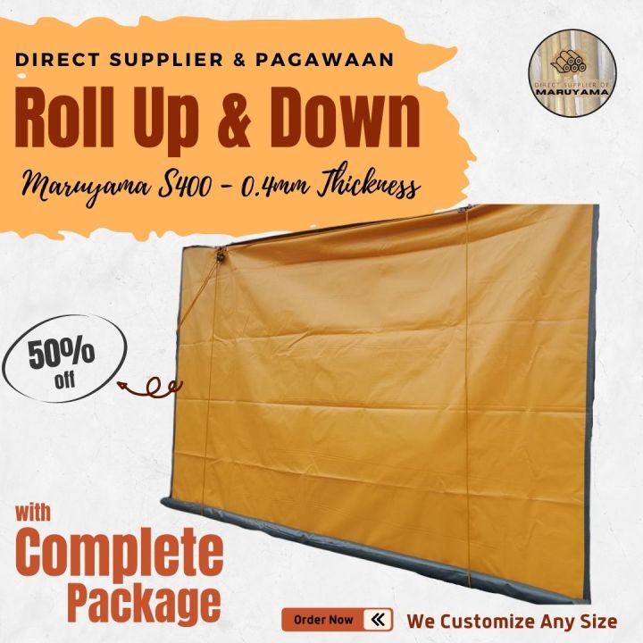 8x12ft Roll Up and Down Complete Set, with Rope and Pulley! Original