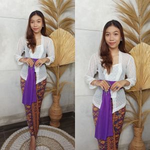 dOoOb Setelan Kebaya Sifon Uragiri Tangan Karet dan Rok Kamen Moscreft Songket Batik Free Selendang Pengantin Pesta Wisuda Modern