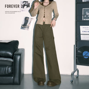 High Waist Wide Leg Military Green Workwear Jeans Womens American Style Minority Straight Cut Knife Pants Forever 21