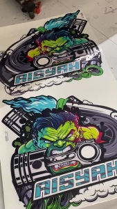 DECAL STIKER PINTU MOBIL PICK UP STIKER VARIASI GRANMAX L300 CARRY BISA TAMBAH NAMA - AKM 1001