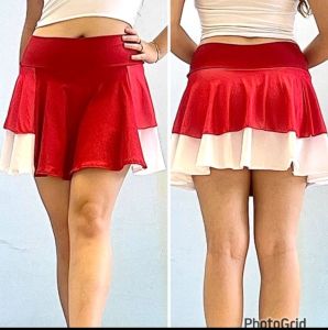 Rok tile Merah putih untuk senam gym fitness zumba