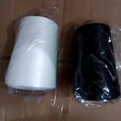Benang obras Polyester kiloan warna putih hitam