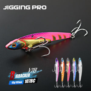 JIGGINGPRO Metal VIB Fishing Lure 43g  Sinking Big Blade Long Cast Treble Hooks Metal Jig Artificial Hard Bait for Bass Pike