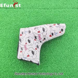 Golf HeadCover Line Dog Pattern Golf Blade Putter Cover Magnetic Close Golf Club Protective Cover Golf Supplies Drop Shipping