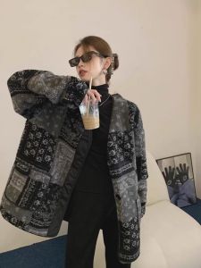 FLICBS | Áo Khoác cổ V phong cách Retro Hàn Quốc cho Nam và Nữ mùa Thu Đông dày ấm