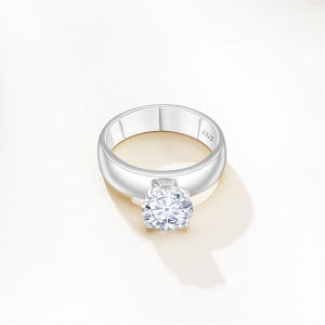 2.0 Carat 8mm Moissanite Ring for Women 925 Sterling Silver Fine Jewelry Sparkling Female Dating Gift Adjustable Size 5-9