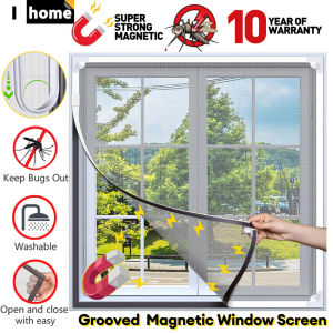 Nâng cấp rãnh magne màn chống muỗi cửa sổ màn hình sợi thủy tinh lưới tự làm tùy chỉnh Rèm Lưới có thể tháo rời với rãnh gọng tròn magne dải