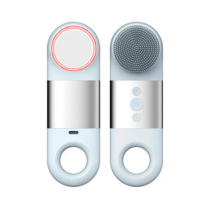 Hot Cold Facial Cleansing Brush Waterproof Face Scrubber Device Rechargeable Face Brush Electric Silicone Face Exfoliating Tool