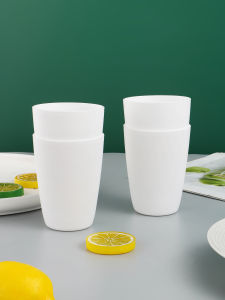 2/4/6pcs Plastic Material White Reusable Cup Suitable for Home Kitchen Dormitory Milk Juice Cup Drinking Cup Mouthwash Cup