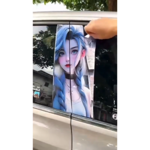 Ready Stock Car sticker PE film Cover Stripe Car Door Center 153 Neon Line Column Pillar sticker Car Window Middle