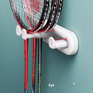 Badminton Racket Tennis Racket Wall Mounted Hook Storage Display Stand No Drilling Required Multi-Functional Organizer