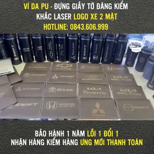 Ví da ô tô 3 ngăn size lớn khắc nội dung theo yêu cầu