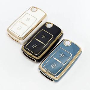 2 Buttons TPU Shell Car For VW Volkswagen Amarok Polo Golf 4 5 6 MK4 Bora Jetta Altea Alhambra Passat B5 B6 B7 Key Case Cover