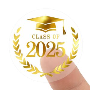120 Pcs Graduation Stickers Gold Foil Class of 2025 Stickers 1.6Inch Graduation Envelope Seal Label Sticker.