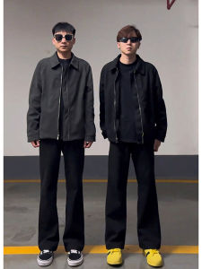 Cleanfit กางเกงขายาวทรงตรงผ้ากำมะหยี่หนาสำหรับผู้ชาย ทรงหลวม ทรงสลิม ทรงเอวสูง สีดำ ฤดูใบไม้ร่วง/ฤดูหนาว