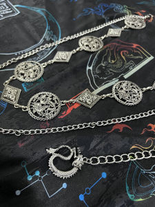 Qing Tang Dunhuang Metal Decorative Belt Versatile Leather Belt Fashionable Waist Chain Accessory for All Seasons