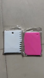 aiGooTan - SCRAPER SET ISI 3 - Alat Pemotong Adonan Kue Roti Fondant Spatula Dough Cream Murah