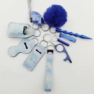 FENGHONGTAO | Safe Adorable Keychain Set Leather European Style