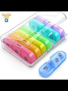 Pill Box 21 Compartments For Seven Days a Week Portable Plastic Compartment Storage Box For Medicine Boxes