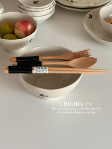 Bộ Đồ Ăn Bằng Gốm Sứ Giản Dị INS Mới Của Series Hạnh Nhân Bát Đĩa Tròn Đĩa Phẳng Đĩa Nông Đĩa Sâu Dùng Trong Gia Đình