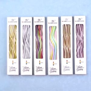 6PCS Metaliic Color Spiral Candle Macaron Color Topper Spiral Birthday Candle