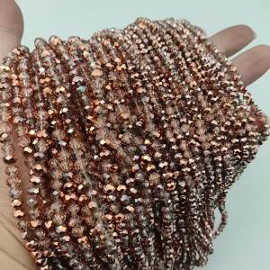 JHNBY AB Rose Golden Austrian Crystal Faceted Beads Loose Spacer Beads 3-8mm For DIY Jewelry Making Bracelets Necklaces Earrings