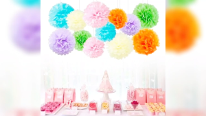 paper flower pompoms 10-12inches Decor Ornaments