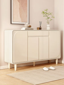Modern Minimalist Large Capacity Outdoor Balcony Storage Cabinet French Style Creamy Entrance Hall Home Use Shoe Cabinet