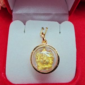 จี้พระพิฆเนศ เทพเจ้าแห่งความสำเร็จ ขนาด 1.6 x 1.6 cm ใส่ได้ทุกโอกาส เสริมบารมี ใส่ออกงานได้ รูปถ่ายจากสินค้าจริง