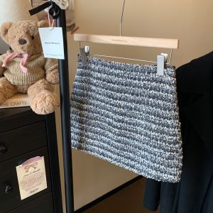 GUZILIAN | Shiny High Waist A-Line Mini Skirt Womens Fashionable Slimming Short Skirts Autumn Winter New Style Versatile Korean Version