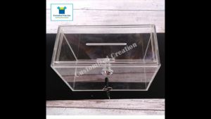 High Quality Acrylic Tip Box  with lock and key with free sticker " TIP BOX"