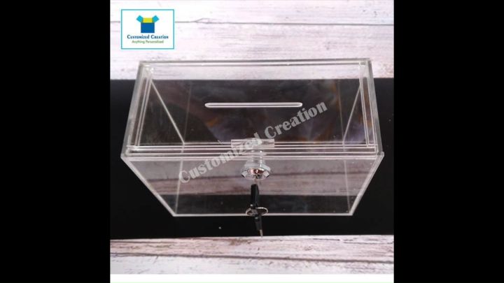 High Quality Acrylic Tip Box with lock and key with free sticker 
