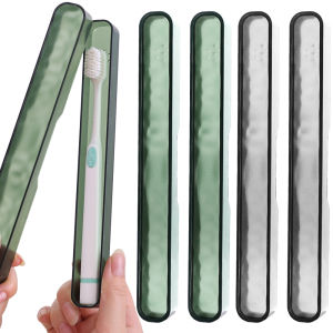 กล่องแปรงสีฟันใสแบบพกพาพร้อม Drainwater ฝาครอบป้องกันออแกไนเซอร์จัดเก็บแปรงสีฟันเวลาเดินทาง