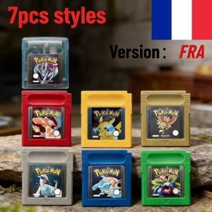 Bandai | French FRA Pokemon GBC Game Cartridge 7 Styles Crystal Gold Silver Red Blue Green Special Pikachu Edition for Boy Color GBA SP