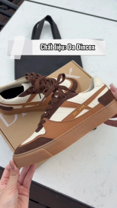 New Arrivals | Giày Da Sneaker Nam Nữ DC39 MOCHA Dincox Shoes Đế Bằng - Microfiber Leather