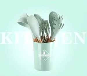 Innerwell silicone kitchen utensils set 12 pcs Non-stick Silicone Cooking Utensils Spatula Set Heat Resistant 446° mini