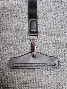 Buckle + Lanyard Officer Document Bag Matching ID Leather Cover Partner Hanging Neck Lanyard Black and Blue Can Choose