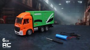 Mainan Remote Control Mobil Box Hengjian SNI 6Channel 1:20 Model Mobilan Cargo Truk RC