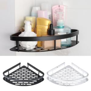 JIYAN2866 No Drill Bathroom Shelves Wall Mount Aluminum Corner Shower Shelf Durable Triangular Shower Storage Rack Holder Kitchen