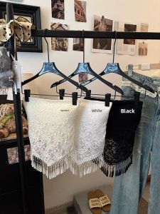 Summer 2025 Lace Trim Camisole Top Womens Slim Fit Innerwear Outerwear Tassel Strapless Vest Design Commute Style Regular Length