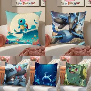 Bandai | Pokemon Torchic Anime Plush Pillow Cover Soft Short Plush Cushion Cover For Sofa Bedroom Home Decor Gift Decoration