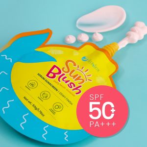 B1T1 HerSkin Sun Blush Serum Sunscreen SPF50 Make Up Primer Sun Protection Whitening Exfoliating Moisturizing Sunshield Sunblock Face Body Moisturizer Beauty Skin Care Zinc Glycerin Pekas Melasma Blemishes Wrinkles Dark Spots Facial Cream For Men & Women
