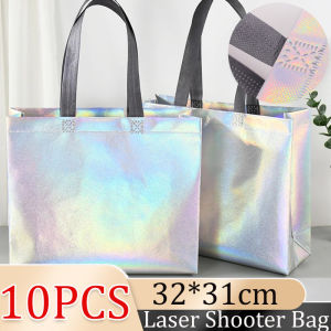 5/10PCS Laser Non-Woven Bag Handbag Reusable Eco-Friendly Shopping Bag DIY Party Wedding Birthday Bridesmaid Gift Bag Supplies